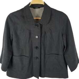 J. Crew Lightweight Wool Charcoal Cropped Jacket